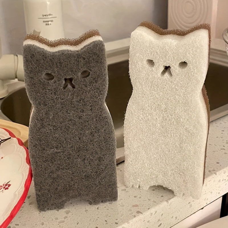 Pawlina Katzen-Schwammset 4-teilig | Kratzfrei & Wiederverwendbar | Für Küche & Haushalt | Hochdichtes Schaumstoffmaterial