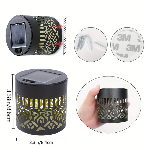 LumoraLicht Solar Wandleuchten Außen 2er-Set | IP65 Wasserdicht | Filigranes Lichtmuster | Ohne Kabel & Strom