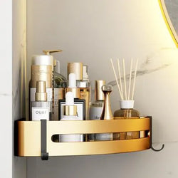 Badregal NEXAVO | Bohrfrei & Modern | 32×12,5 cm | Carbonstahl & Aluminium | Platzsparende Wandmontage