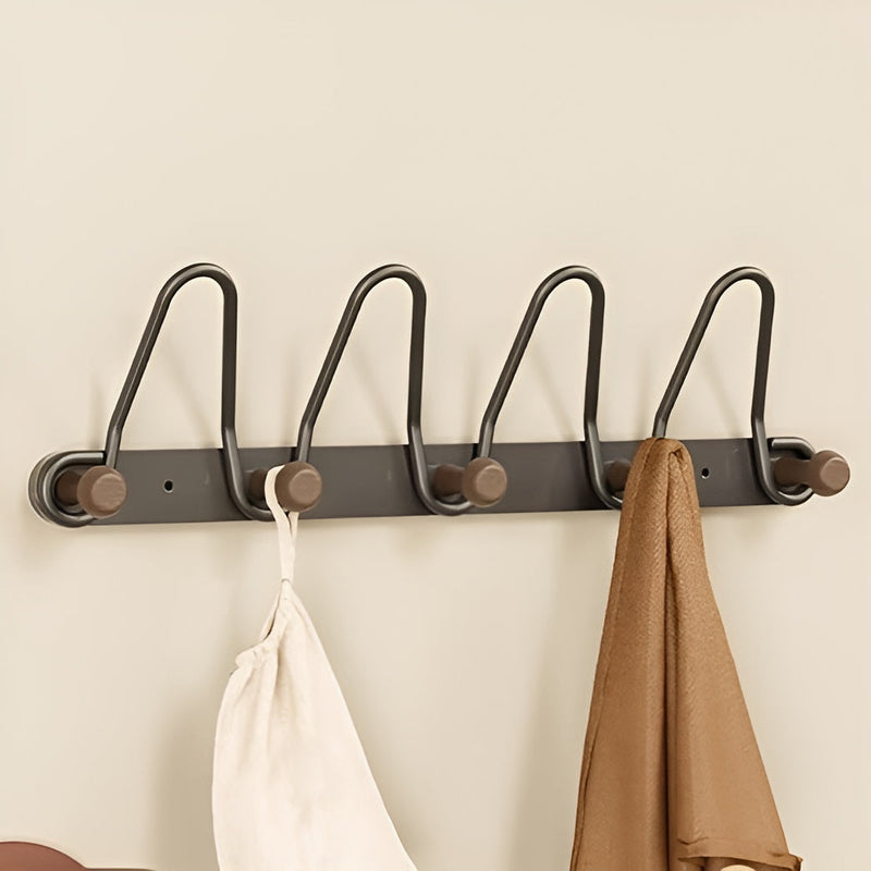 Doppelreihe Wandhaken OrgaHook | Edelstahl Rostfrei | Platzsparend & Bohrenfrei | Für Küche, Bad & Türen