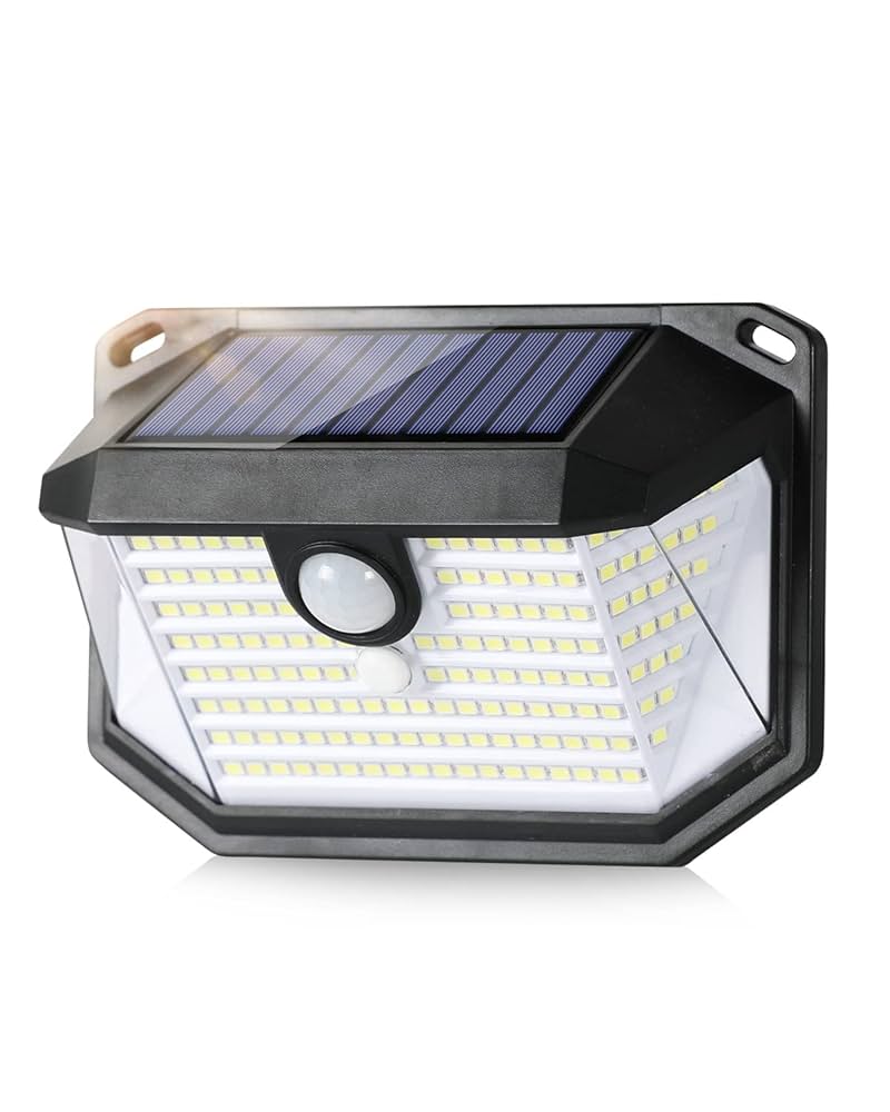 SolaNova T22 | Solar Wandleuchte mit Bewegungsmelder | 178 LEDs | IP65 Wasserdicht