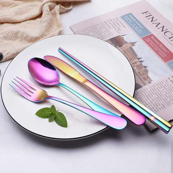 Besteckset GoCutlery | 4-teilig für unterwegs | Edelstahl & BPA-frei | Mit Transportetui