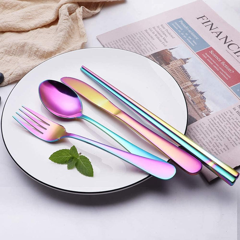 Besteckset GoCutlery | 4-teilig für unterwegs | Edelstahl & BPA-frei | Mit Transportetui