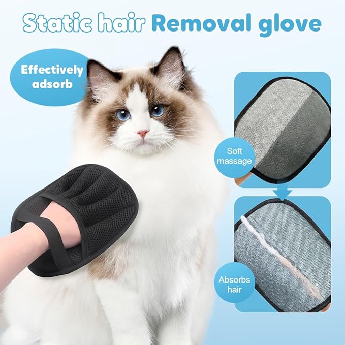 CleanSwipe Fusselhandschuh CleanSwipe | Wiederverwendbar & Waschbar | Ideal für Tierhaare | Schwarz-Rot