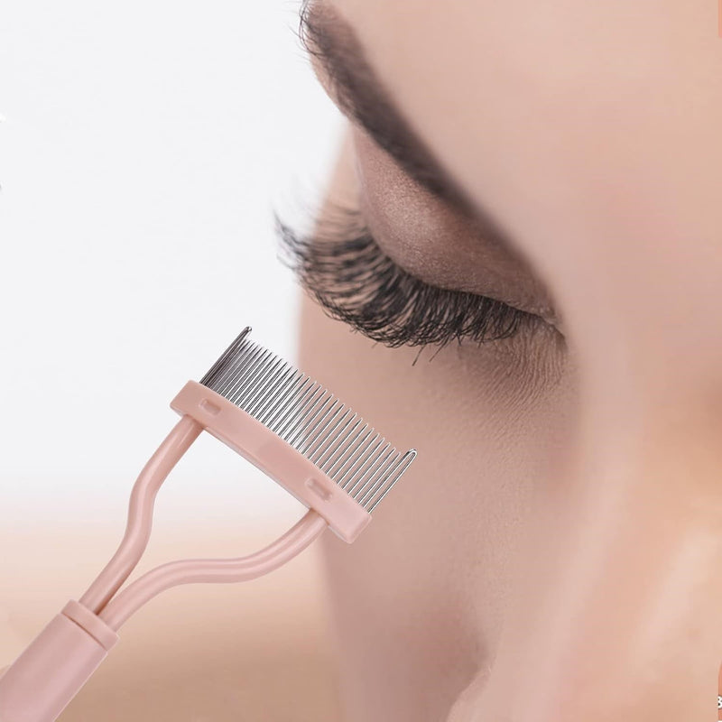 BelleCurve Wimpernkamm & Mascara-Bürstchen | Perfekte Definition | Klümpchenfrei | Mit Schutzkappe