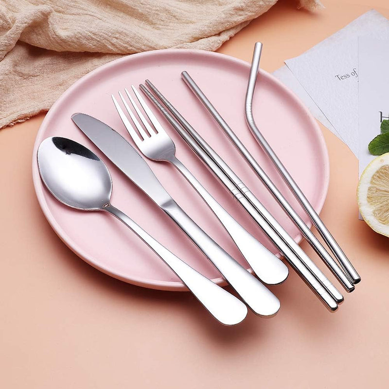 Besteckset GoCutlery | 4-teilig für unterwegs | Edelstahl & BPA-frei | Mit Transportetui
