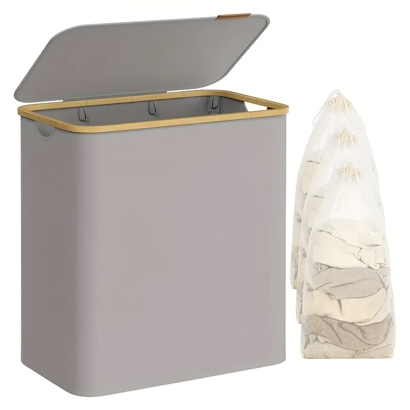 Sortiva Wäschekorb 150L | 3-Fach-System | Robust & Abnehmbar | 60x40x70 cm