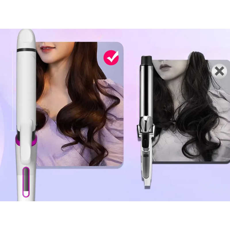Mini Lockenstab | Keramik & Ionen-Technologie | Verstellbare Temperatur | Anti-Frizz & Hitzeschutz | Weiß