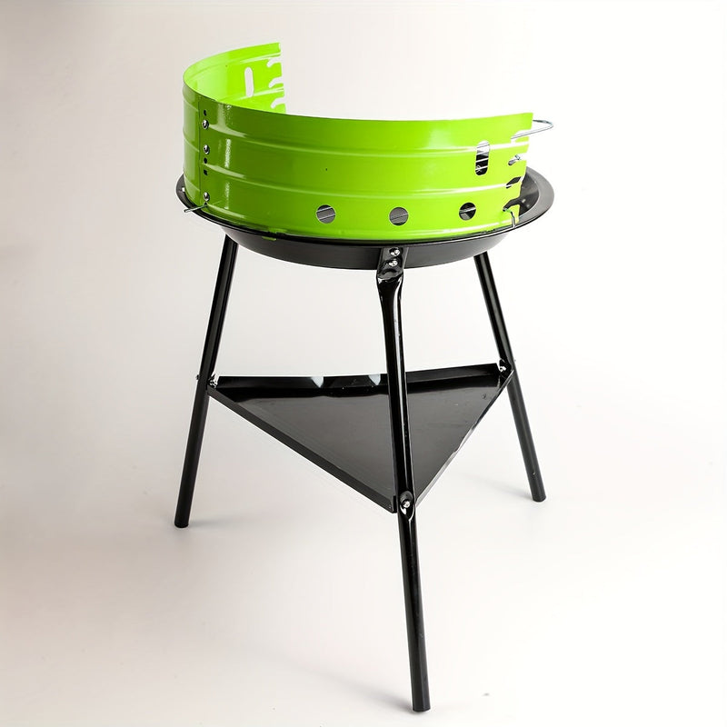 Grillaro Tragbarer Rundgrill mit Windschutz | Kompakt & Wetterfest | Für Garten, Terrasse & Camping