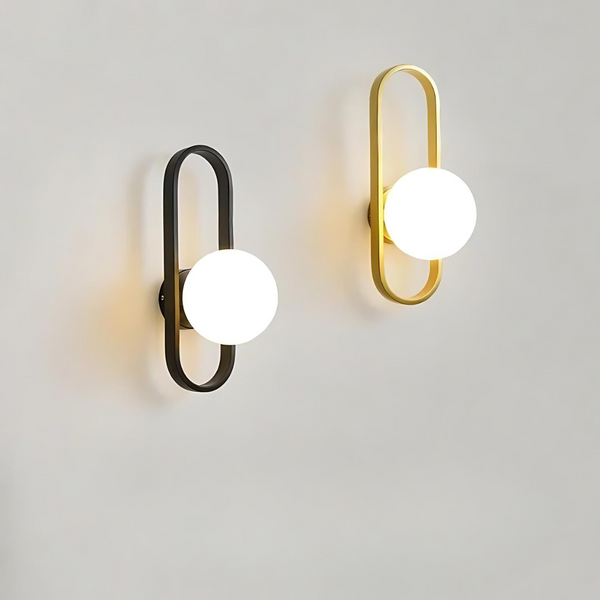 Wandleuchte VITRONA | Mattglas & Metall | E27 LED Inkl. | Warmweißes Licht | 40x15x10 cm