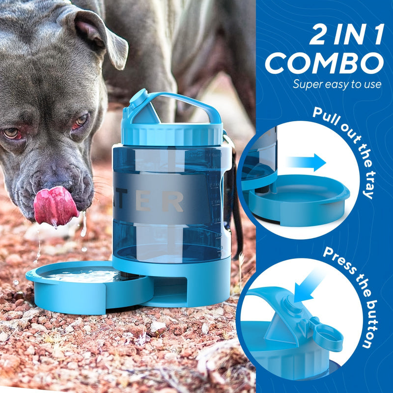 Hunde-Wasserflasche PawQuench Max | 2,18 L Kapazität | Mit Faltbarer Trinkschale | BPA-frei & Tragbar