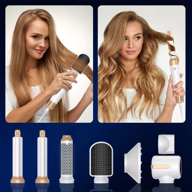 Haartrockner StyloVibe Pro | 7-in-1 Föhn mit Auto-Curler & Diffusor | Brushless-Motor | Für Glätten & Locken