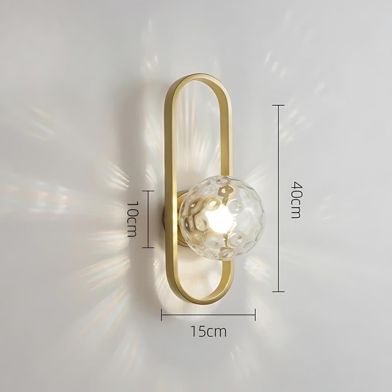 Wandleuchte VITRONA | Mattglas & Metall | E27 LED Inkl. | Warmweißes Licht | 40x15x10 cm