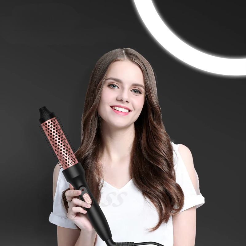 VoluStyle 3-in-1 Warmluft-Stylingbürste | Lockenstab, Volumenbürste & Glättbürste | 32 mm Keramik-Turmalin | Schnelles Aufheizen