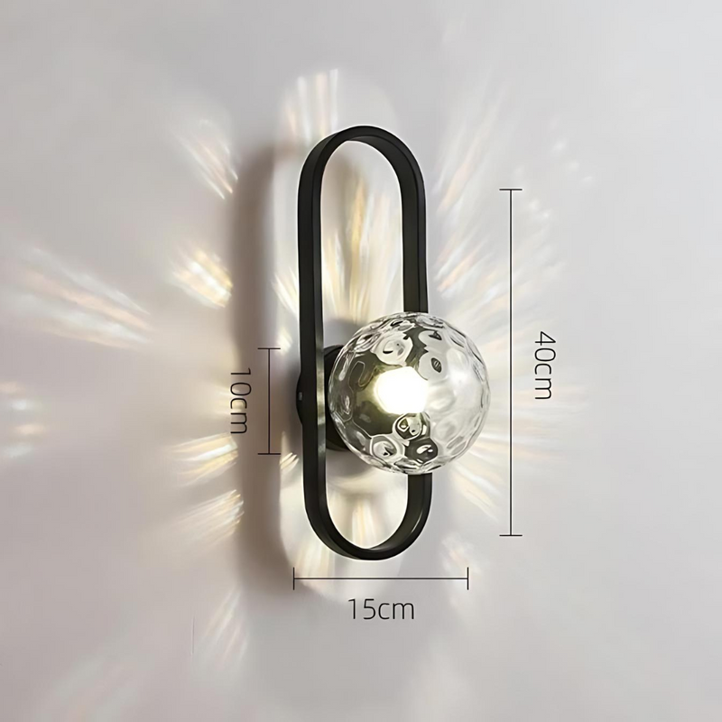 Wandleuchte VITRONA | Mattglas & Metall | E27 LED Inkl. | Warmweißes Licht | 40x15x10 cm