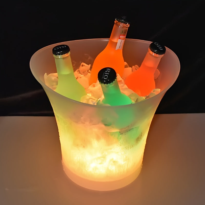 LumiChill LED Sektkühler | 5L Eiseimer | Batteriebetrieben | Party & Event Deko