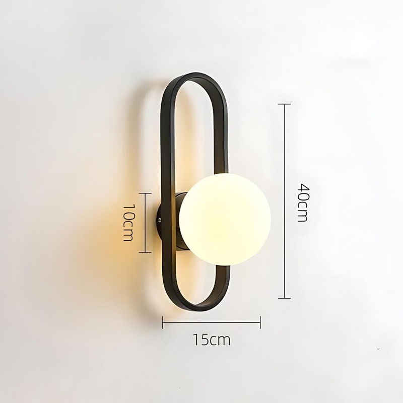Wandleuchte VITRONA | Mattglas & Metall | E27 LED Inkl. | Warmweißes Licht | 40x15x10 cm