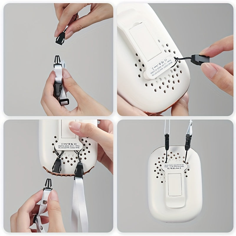Tragbarer Nackenventilator BreezyLoop | USB-Aufladung | 3 Geschwindigkeiten | 2000 mAh Akku | Handsfree-Kühlung