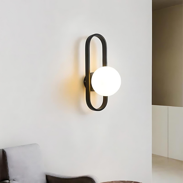 Wandleuchte VITRONA | Mattglas & Metall | E27 LED Inkl. | Warmweißes Licht | 40x15x10 cm