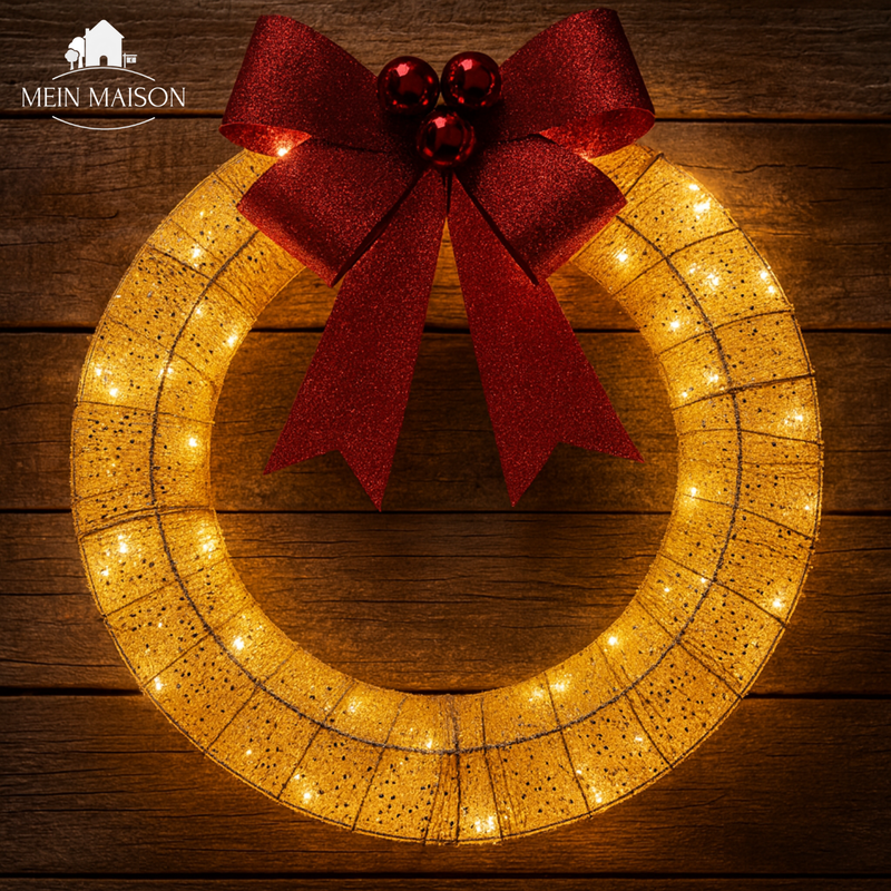 GlowBow – Der leuchtende Weihnachtskranz-Girlande für festliche Eleganz