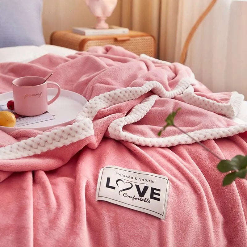 Fleecedecke RoseHaven | Extra Weich & Wärmend | Flanell-Fleece | Rosa