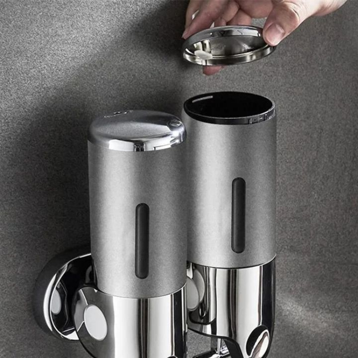 Seifenspender Set LuxoPure | Edelstahl Design | 3er Set Wandmontage | Modern & Platzsparend