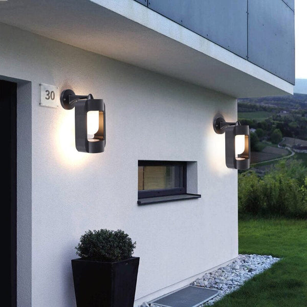 Lumavera Außenlampe mit Bernstein-Glas | Warmes Licht | Wetterfest & Elegant | 23x15x21 cm