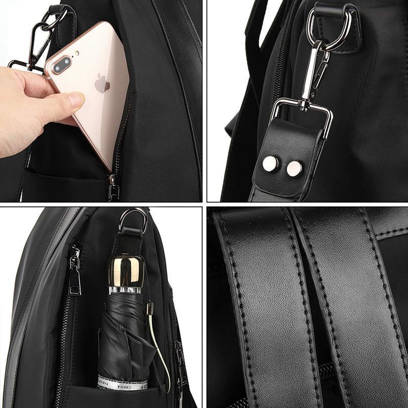 Valessia Damen Rucksack | Diebstahlschutz & Wasserabweisend | PU-Leder & Nylon | 31×33×14 cm