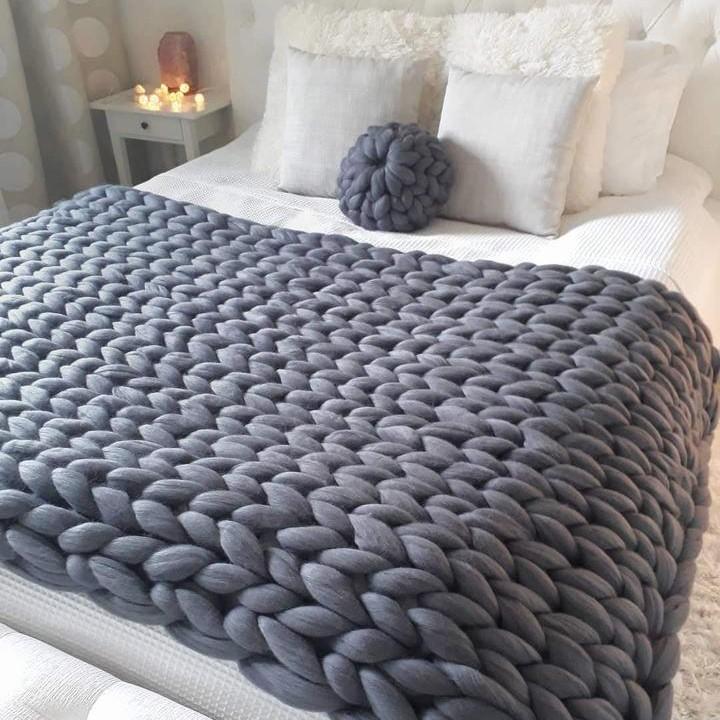 Nordhavn | Grob gestrickte Decke | Gemütlich & Stilvoll | Baumwolle