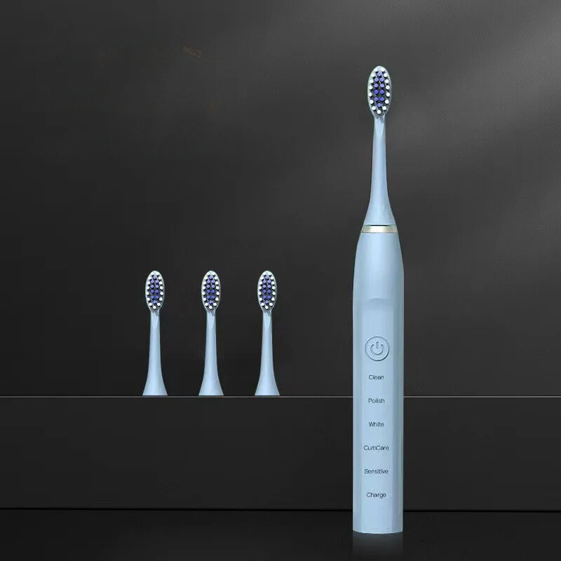 Sonic Zahnbürste VibraDent Pure | Batteriebetrieben | 4 Ersatzköpfe | IPX7 Wasserdicht | Sanfte Ultraschallreinigung