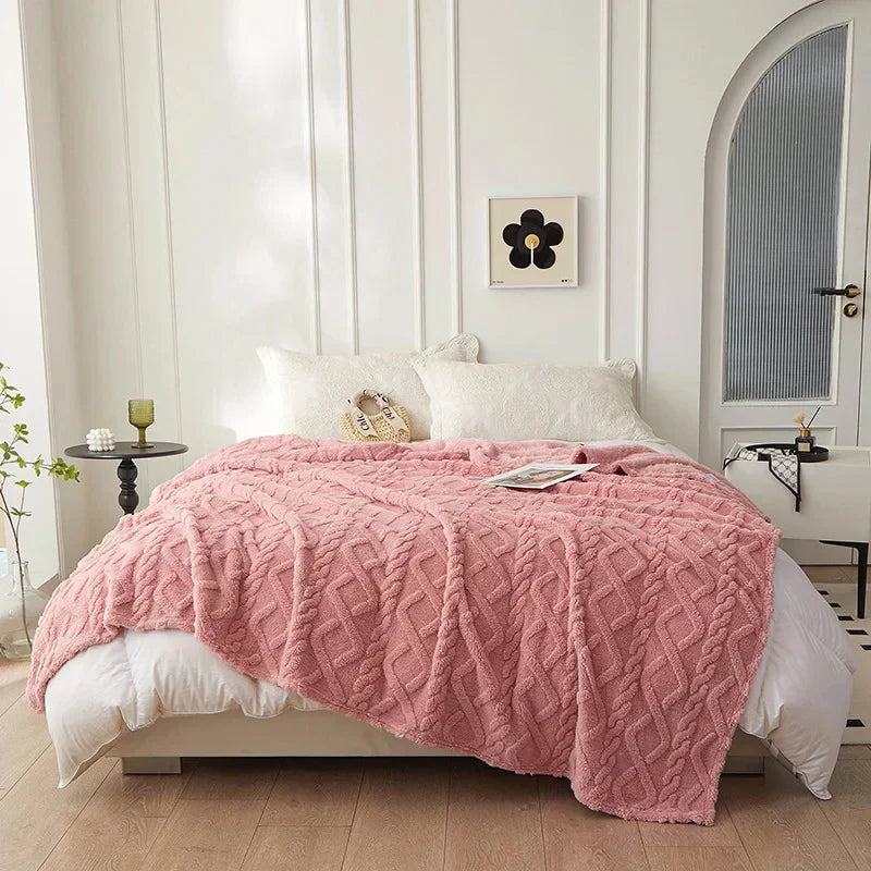 Lammwolldecke WoolAura | Zweiseitig Verdickt | Flanell & Lammwolle | Weich & Warm