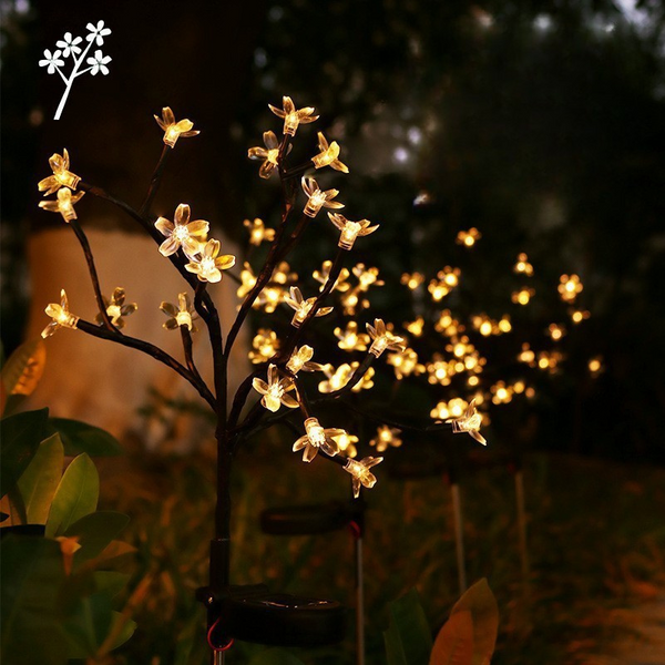 Lumiora Naturlicht Solar Gartenlichter | 6er-Set Wildfenchel Design | Warmweißes LED-Licht | 75 cm Höhe