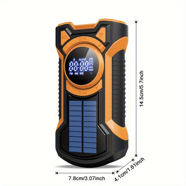 Notfallradio Solivox Pro | Solar & Kurbelbetrieben | 5000 mAh Powerbank | LED-Taschenlampe & SOS-Alarm