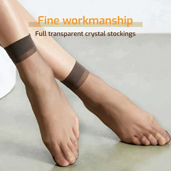 5+5 GRATIS | CrystalSocks - Unsichtbare, rutschfeste Crystal Silk Socken