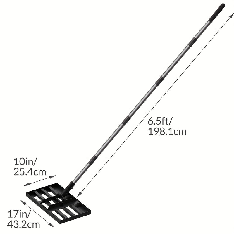 LawnMaster Pro Rasen-Nivellierer | Edelstahl & Aluminium | Offenes Rostdesign | 198 × 43,2 cm
