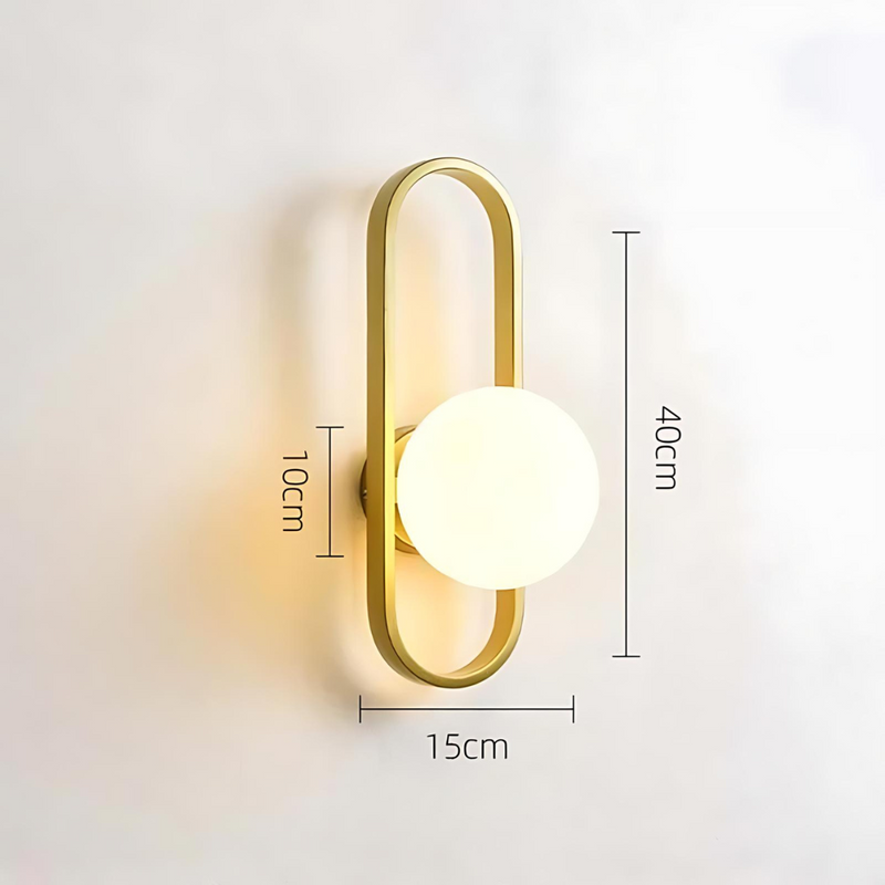 Wandleuchte VITRONA | Mattglas & Metall | E27 LED Inkl. | Warmweißes Licht | 40x15x10 cm