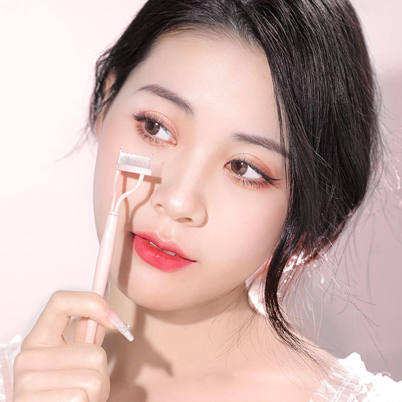 BelleCurve Wimpernkamm & Mascara-Bürstchen | Perfekte Definition | Klümpchenfrei | Mit Schutzkappe