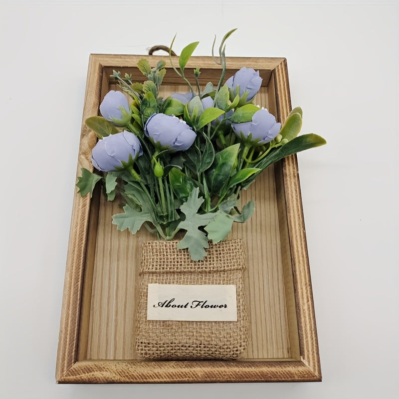FloraVista 3D Blumen Wanddeko | Naturgetreu & Pflegeleicht | Holzrahmen 40x60 cm