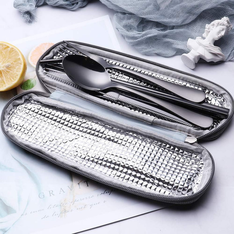 Besteckset GoCutlery | 4-teilig für unterwegs | Edelstahl & BPA-frei | Mit Transportetui
