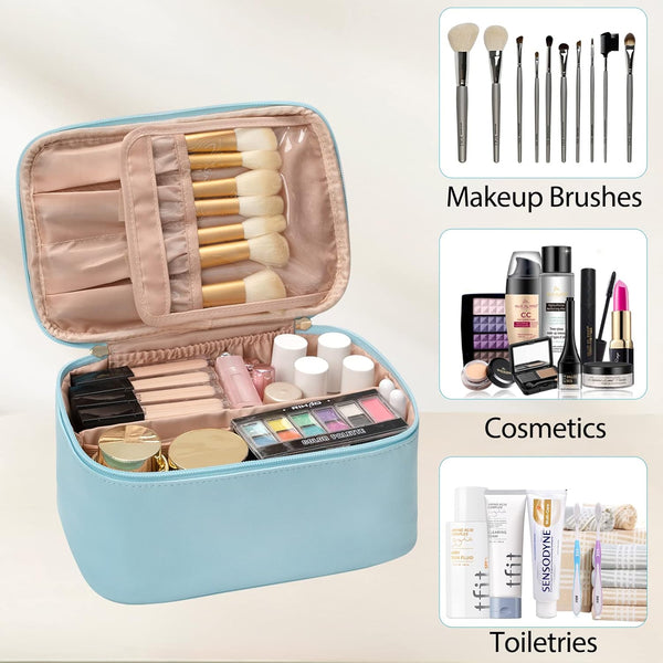 BEAUTELLA Kosmetiktasche Groß mit Tragegriff | Verstellbare Fächer & Viel Stauraum | Reißfest & Reisegeeignet | Für Make-up & Pflegeprodukte