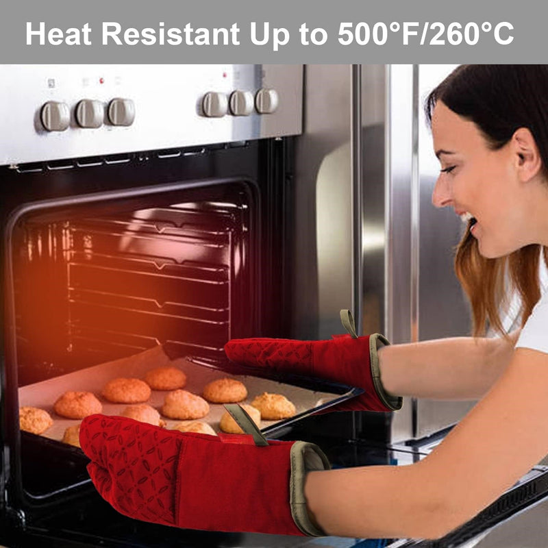 Ofenhandschuh-Set HeatGuard Pro | 6-teilig | Hitzebeständig bis 260 °C | Rutschfestes Silikon | Extra lang