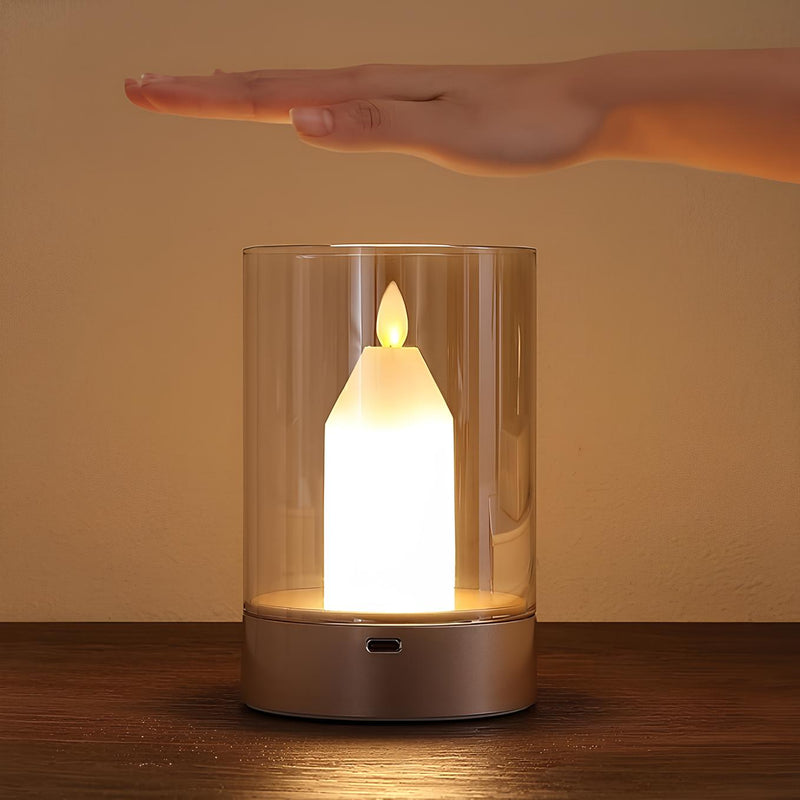 LED Kerze GlowCandle | Handgesten-Steuerung | Warmweißes Licht | 8,6 x 13 cm