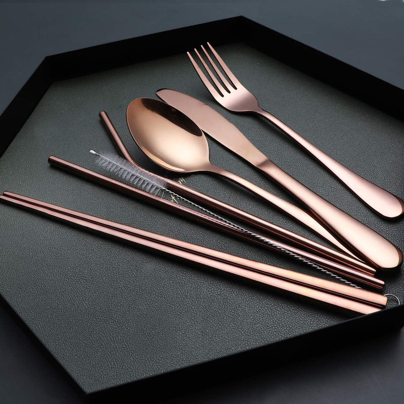 Besteckset GoCutlery | 4-teilig für unterwegs | Edelstahl & BPA-frei | Mit Transportetui