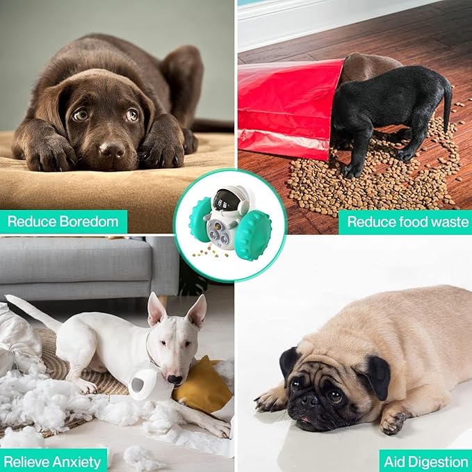 Petello Futterroboter für Hunde & Katzen | 3-in-1 Spiel, Intelligenz & Snackspaß | Selbstbalancierend & Ohne Batterien