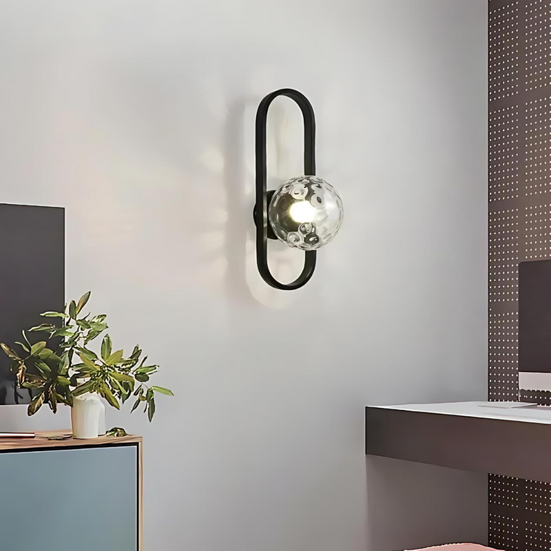 Wandleuchte VITRONA | Mattglas & Metall | E27 LED Inkl. | Warmweißes Licht | 40x15x10 cm