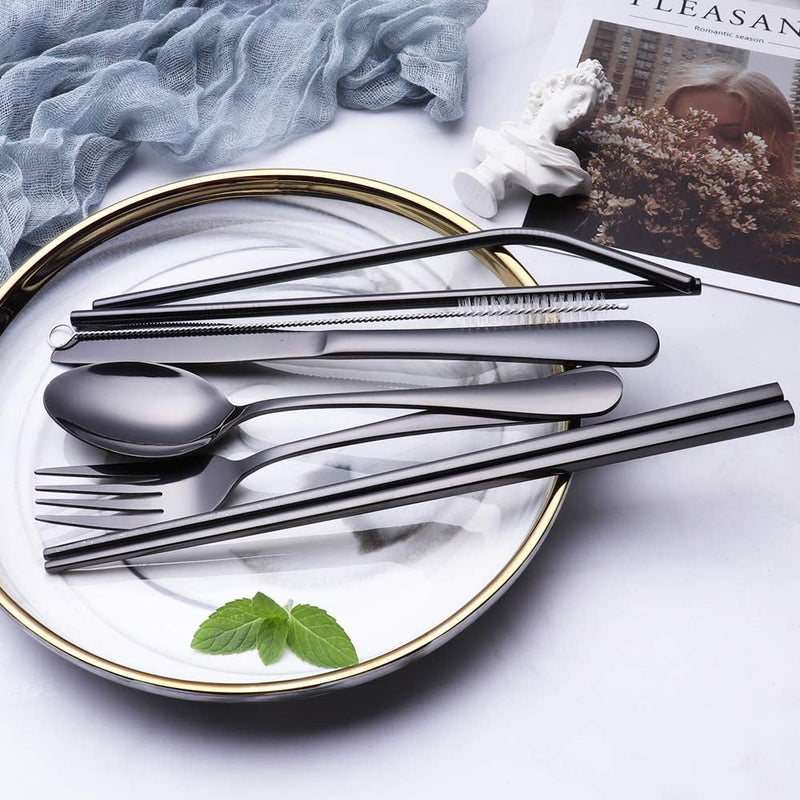 Besteckset GoCutlery | 4-teilig für unterwegs | Edelstahl & BPA-frei | Mit Transportetui