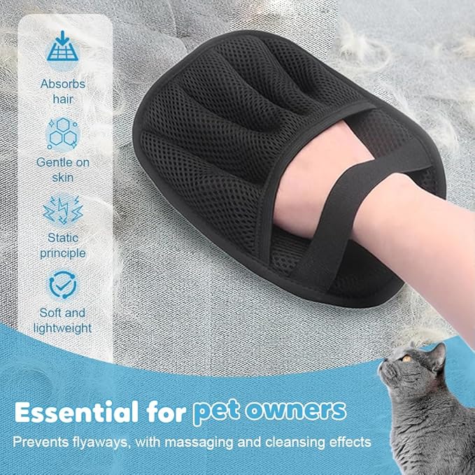 CleanSwipe Fusselhandschuh CleanSwipe | Wiederverwendbar & Waschbar | Ideal für Tierhaare | Schwarz-Rot