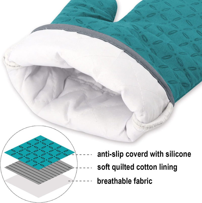 Ofenhandschuh-Set HeatGuard Pro | 6-teilig | Hitzebeständig bis 260 °C | Rutschfestes Silikon | Extra lang