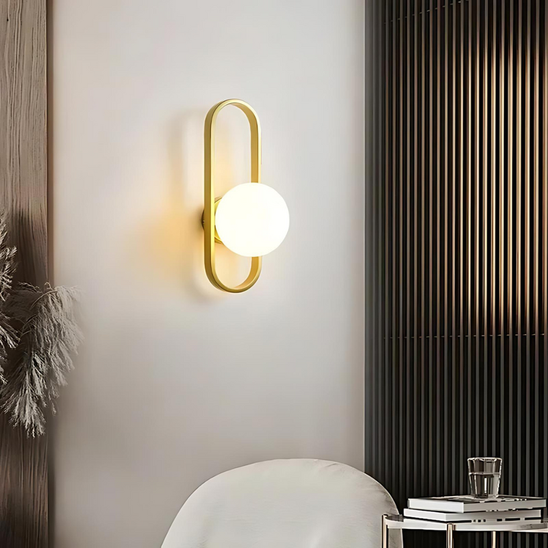 Wandleuchte VITRONA | Mattglas & Metall | E27 LED Inkl. | Warmweißes Licht | 40x15x10 cm