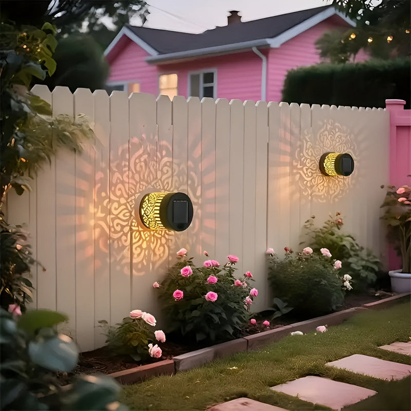 Solavero Solar Wandleuchte | Warmweißes LED-Licht | IP65 Wetterfest | Modernes Cut-Out-Design